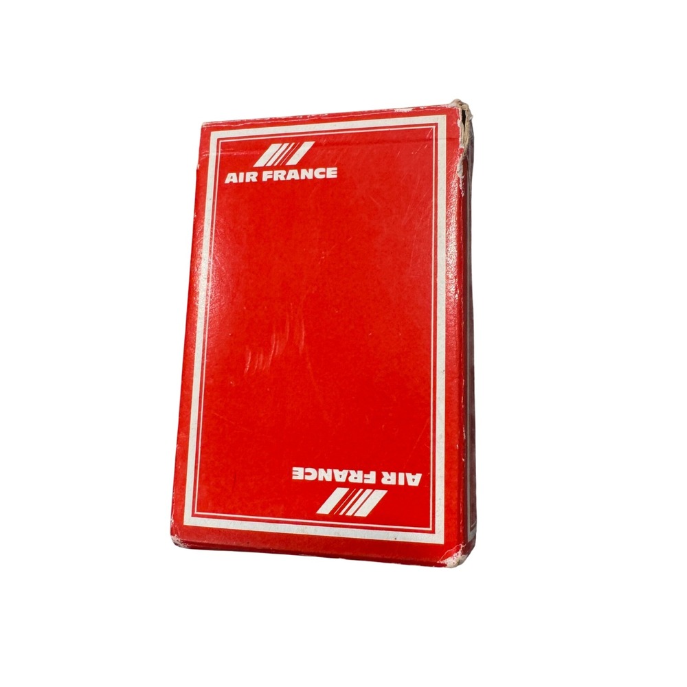 Vintage Air France Playing Cards Heron Paris Red Airline Memorabilia Deck Box